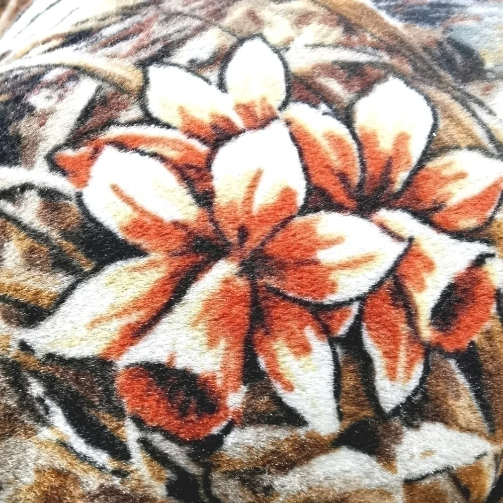 Velvetty Vtg Farm Fall Scene Square Throw Pillow